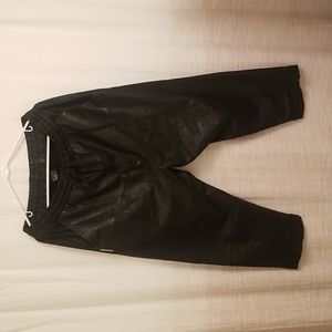 Black David's Road X Vanderwilt Leather Clam Digger Pants